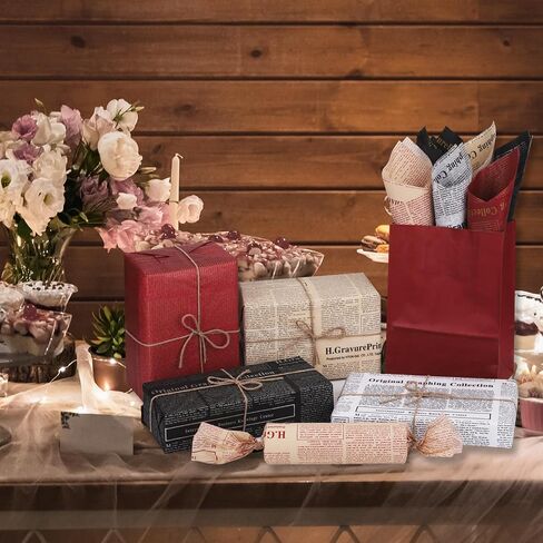 Welpurch 120 Sheet Vintage Newspaper Tissue Paper, 20x14in Old Newsprint Gift Wrapping Paper 6 Designs Retro Kraft Magazine Art Craft Newsprint Tissue for Birthday Wedding Party Decor Gift Crafts in Saudi Arabia