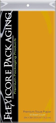 تغليف المناديل الورقية الذهبية النبيلة للتغليف من فليكسيكور | الحجم: 15 بوصة × 20 بوصة | العدد: 10 ورقات | اللون: ذهبي نوبل in Kuwait