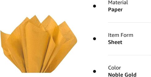 تغليف المناديل الورقية الذهبية النبيلة للتغليف من فليكسيكور | الحجم: 15 بوصة × 20 بوصة | العدد: 10 ورقات | اللون: ذهبي نوبل in Kuwait