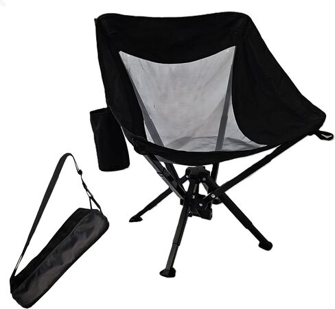 Outdoor Folding Chair | Lightweight, Compact, & Portable Design with Carry Bag | Quick Setup, Heavy Duty, & Comfortable Chair for Camping, Fishing, Lawn, & Beach (Black-Wide) in Saudi Arabia