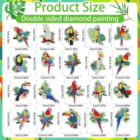 20 Pcs Painting Keychain Kits Luau Party Decorations Diamond Ornaments DIY Diamond Ring Key Chain Tiki Bar Painting Hanging Art for Hawaiian Summer Beach Party Decor in Saudi Arabia