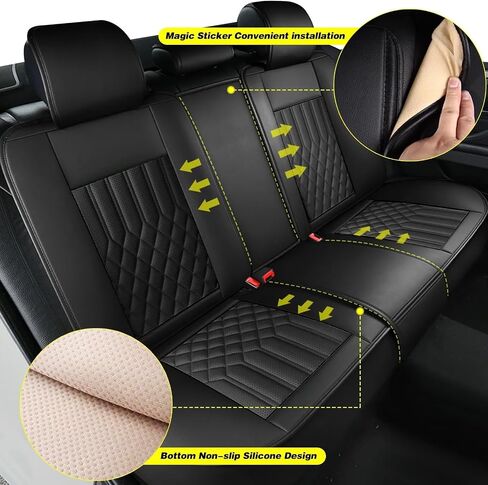 Car Seat Covers for 2 Front Seats, Fit for Subaru Outback 2010-2024 2025 with Airbag Compatible, Waterproof Breathable Leather Automotive Seat Cushions Protector Accessories(Black) in Saudi Arabia