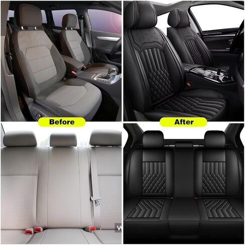 Car Seat Covers for 2 Front Seats, Fit for Subaru Outback 2010-2024 2025 with Airbag Compatible, Waterproof Breathable Leather Automotive Seat Cushions Protector Accessories(Black) in Saudi Arabia