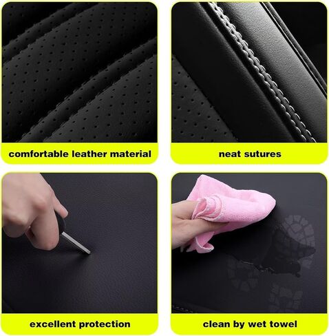 Car Seat Covers for 2 Front Seats, Fit for Subaru Outback 2010-2024 2025 with Airbag Compatible, Waterproof Breathable Leather Automotive Seat Cushions Protector Accessories(Black) in Saudi Arabia