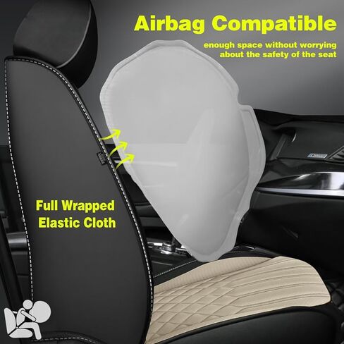 أغطية مقاعد السيارة لمقعدين أماميين، تناسب Subaru Outback 2010-2023 2024 مع وسادة هوائية متوافقة، ملحقات حماية وسائد مقاعد السيارات الجلدية المقاومة للماء والقابلة للتنفس (أسود) in Kuwait