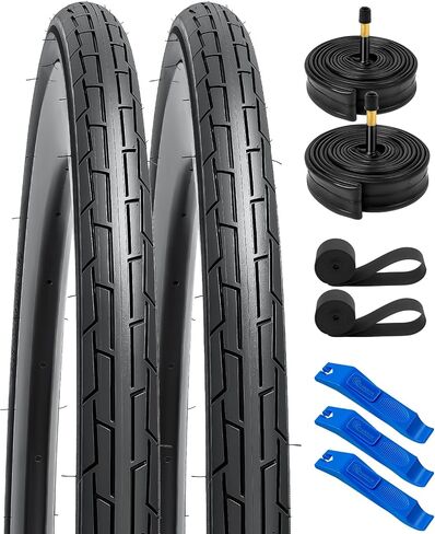 YUNSCM 700C Bike Tires 700X40C/42-622 60TPI 1.5mm Puncture Proof and 700C Bike Tubes Schrader Valve and 2 Rim Strips Compatible with 700X38C 700X39C 700 X 40C 700X42C Bike Tires and Tubes (Y-1178) in Saudi Arabia