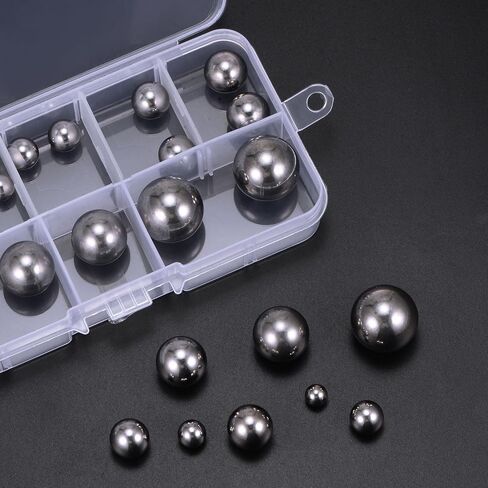 مجموعة متنوعة من الكرات الدقيقة 24 قطعة من Uxcell 1/4 بوصة 5/16 بوصة 3/8 بوصة 7/16 بوصة 1/2 بوصة 9/16 بوصة 5/8 بوصة 3/4 بوصة كرات تحمل صلبة من الفولاذ الكروم in Kuwait