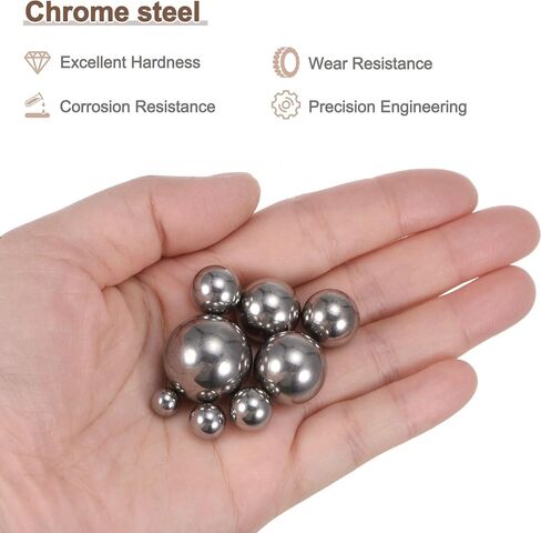 مجموعة متنوعة من الكرات الدقيقة 24 قطعة من Uxcell 1/4 بوصة 5/16 بوصة 3/8 بوصة 7/16 بوصة 1/2 بوصة 9/16 بوصة 5/8 بوصة 3/4 بوصة كرات تحمل صلبة من الفولاذ الكروم in Kuwait