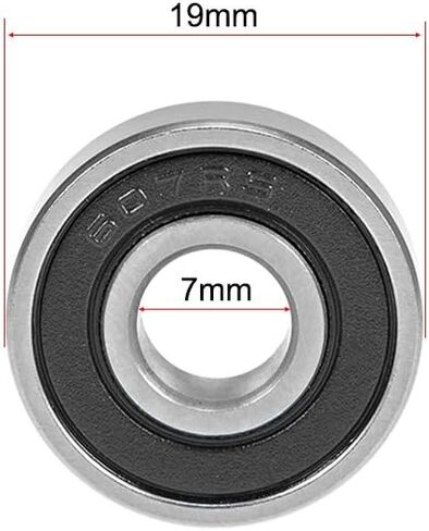 uxcell 607-2RS Deep Groove Ball Bearings 7mm x 19mm x 6mm Double Sealed Chrome Steel Z2 2pcs in Saudi Arabia