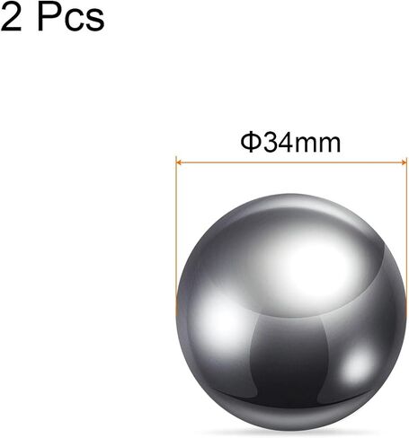 2pcs Precision Balls 34mm Diameter G10 Chrome Steel Ball for Bearings, Silver in Saudi Arabia