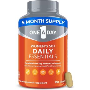 One-A-Day Multivitamin for Women 50+ Daily Essentials | Vitamins for Women 50 Plus to Support Eye, Immune Health & Physical Energy | Women's Multivitamin with Vitamin C & Vitamin D, 150 Count