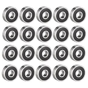 uxcell 626-2RS Ball Bearing 6mm x 19mm x 6mm Double Sealed 180026 Deep Groove Bearings, Carbon Steel (Pack of 20)