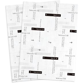 Hi Sasara 50 Sheets Large White with Black Bible Verse Tissue Paper,28 x 20 Inch,Christian Bible Verse Tissue Paper for Gift Bags,Black and White Bible Verse Tissue Paper for Christian Gifts