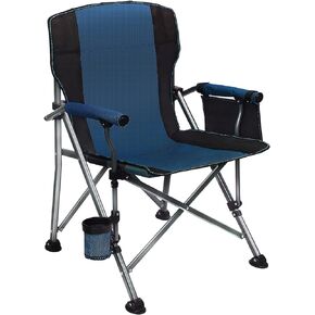 LEADALLWAY Folding Camping Chair Oversized Collapsible Camp Chair with Cup Holder and Removable Storage Bag, Heavy Duty Support 350 LBS, Portable Lawn Chair for Outdoor