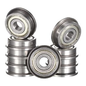 F623ZZ Flanged Ball Bearing, ID 3mm x OD 10mm x Width 4mm Miniature Bearings, Double Metal Shielded Deep Groove Bearings, Pre-Lubricated (GCr15) Chrome Steel 10pcs