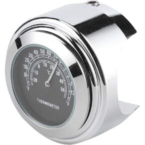 Motorcycle Temp Gauge Motorcycle Temperature Dial 1in 7/8in Handlebar Mount Thermometer 50℃ Measuring Dial Weatherproof for Motorcycle (White)