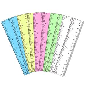 10 Pack 6 Inch Ruler Color Clear Ruler for Kids Drawing Kit, Small Plastic Ruler with Centimeters and Inches, Rulers Bulk for Classroom Supplies,School, Home and Office