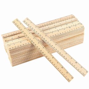 96 Pack Wooden Rulers, 12 Inch Pine Wood School Ruler Measuring for Home, Student, Office Tailor Shop, Factory and More, 2 Scales - 12Inch and 30CM