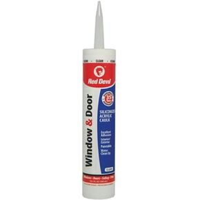 Red Devil 087612 Window & Door Siliconized Acrylic Caulk (Clear), 10.1 oz, Pack of 12