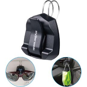 Hypersonic Glasses Holder for Car and Truck Eyeglass Visor Clip Air Vent Sunglass Holder Mask Hanger Plastic Black