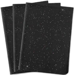 MR FIVE 50 Sheets 20" x 28" Black Glitter Tissue Paper Bulk,Black Sparkle Tissue Paper for Gift Bags,Black Glitter Gift Wrapping Tissue Paper for Birthday Halloween Christmas Holiday