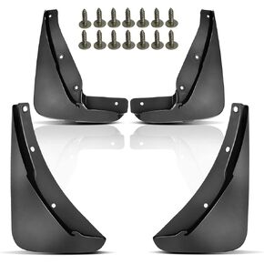 YHTAUTO Set of 4 Mud Flaps Splash Guards Accessories Replacement for Dodge Challenger 2015-2022 Coupe, Without Factory Fender Flares, Front and Rear LH RH, Black