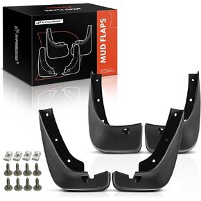 A-Premium Set of 4PCS Mud Flaps Splash Guards Mudguards Mudflaps with Hardware Kits Compatible with Toyota Highlander, 2001-2007, Sport Utility, Black Color, Front and Rear (Driver & Passenger Sides)