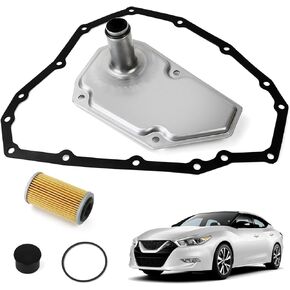 3Pcs Car Transmission Oil Filters & Pan Gasket Set Replacements For 33010-JF015 31726-28X0A 31726-3JX0A RE0F11A 19318012,Compatible with 2012-2019 Nissan Sentra Versa Note Maxima Swift