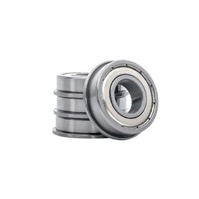 FKG FR6-ZZ 3/8"x7/8"x9/32" Flange Deep Groove Ball Bearing, Set of 4