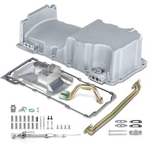 A-Premium Front Wet Sump Retrofit Engine Oil Pan with Drain Plug, Compatible with Chevy LS1 LS2 LS3 LSX or Gen III/IV (LS-based engines) 4.8L/294-6.2L/376