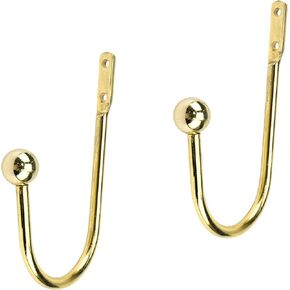 2 Pack Decorative Curtain Drapery Holdback Metal Curtains Holder Wall Mounted Drapery Tiebacks, Silver