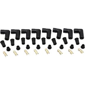 8 sets packs SHLPDFM Spark Plug Boots 8mm Black 90-Deg Angled Ignition High Temp Ceramic Spark Plug Wire Boot Terminal
