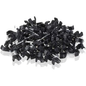 200 Pack Nail In Cable Clips Cable Management Ethernet Cable Nails Tacks Clips 7mm for RG6 Cat6 Cable - Black