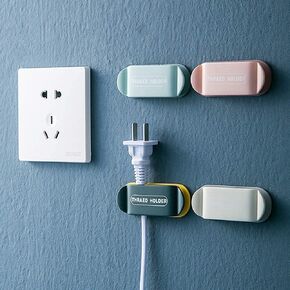 4 pieces Clamp Cable Plugs Organizer,Plug Wire Holder Hook Cable Retainer, Cable Clips Retainers Wire Storage Self-Adhesive,Management for office desktop, kitchen table top