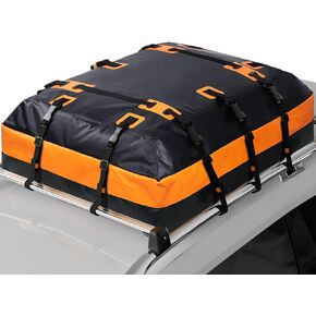 Car Rooftop Soft Cargo Bag Rooftop Luggage Carrier 20 Cubic Feet Roof Bag Waterproof Cargo Carrier Reinforced Straps for Cars Top with Racks, Anti-Slip Mat Included