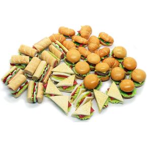 20 Assorted Sandwich, Burger and Croissant Dollhouse Miniature,Dollhouse Accessories for Collectibles