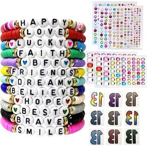 Friendship Bracelet Kit Friendship Bracelets Set 13 Temporary Tattoos Stickers Rhinestone Stickers For Women and Girls Birthday Decorations decklace
