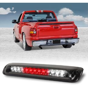 KOMAS 3rd Third Tail Rear Brake Light for 1999 2000 2001 2002 2003 2004 2005 2006 Chevrolet Silverado/GMC Sierra GMT800 High Mount Waterproof Dual Row LED Third Light Brake Light (Clear Lens)