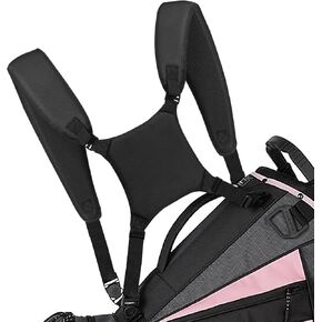Golf Bag Strap Replacement, Golf Bag Straps Double Shoulder, Universal Padded Carry Strap Waterproof Comfort Golf Bag Backpack Straps Replacement Black