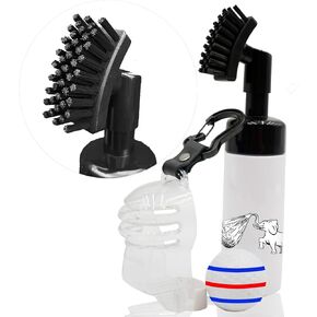Wet Scrubber Golf Club Cleaning Brush with Ball Alignment Tool & Metal Clip, Golf Club Cleaner - Clean Grooves Without Damaging Club Face, Easy to Use and Versatile