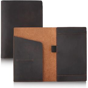 Quality Leather Golf Scorecard Holder - Crazy Horse Leather Yardage Book Cover Golf Yardage Book Golf Scorecard Book with Free Pencil and Stat Tracker Sheet