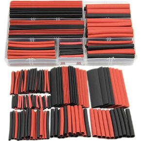 Heat Shrink Tubing Kit Heat Shrinking Tube Wire Wrap Electrical Cable Sleeve Assortment Electric Insulation Shrink Tubes for Long Lasting Insulation Protection (144Pcs 2:1 Heat Shrink Tube 6 Sizes)