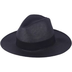 Womens Mens Wide Brim Straw Panama Hat Fedora Summer Beach Sun Hat Paper Straw Hat for Women