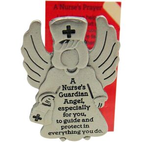 Westmon Works Nurse Visor Clip Guardian Angel Nurses Car Decoration Set with Prayer Card