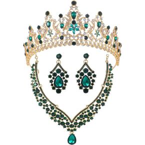Kamirola Tiaras and Crowns for Women,Tiaras Earrings Necklace, Crystal Bridal Jewelry Set, Costume Party Halloween Prom Pageant Jewelry for Women Girls(TR42)