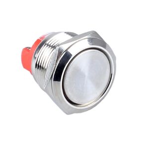 22mm Heavy Duty Momentary Metal Push Button Switch Waterproof Anti-Vandal Large Current 20Amp 12V 24V 110V ON-Off 1NO 2 Screw Terminals for 7/8" Mounting Hole Without LED