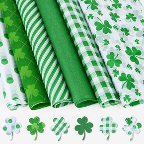60 Sheets St.Patrick's Day Tissue Paper Bulk, 20 * 28 Inches Shamrock Wrapping Tissue for Irish Paper Flower Pom Poms Green Clover Art Tissue for Spring Birthday Holiday Gift Wrapping Party Decor