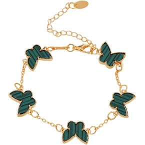 Sylph 14K Gold Plated Butterfly Lucky Bracelet for Women Trendy Cute Link Bracelets Little Fresh Jewelry Graduation Gifts for Her High School College Graduation Gifts for Teen Girls