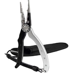 Professional Saltwater/Freshwater Fishing Pliers Hook Remover Fishing Line Cutters with Sheath and Lanyard