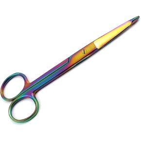 OdontoMed2011 Multi Color Rainbow Knowles Bandage Scissors 5 1/2" (14cm), Angled
